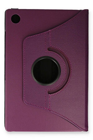 Samsung Uyumlu Galaxy X200 Tab A8 10.5 Kılıf 360 Tablet Deri Kılıf - Mürdüm