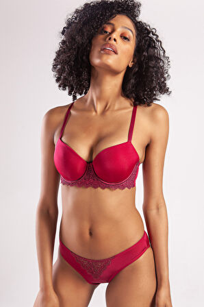 Garland Big Size Plunge Bra, Şarap Rengi Konforlu Ve Şık Sütyen