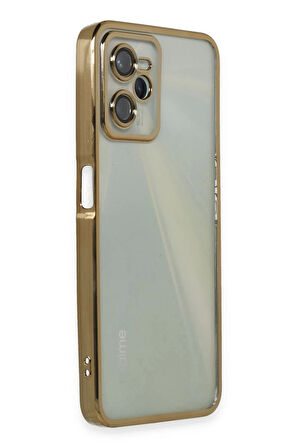 Realme C35 Kılıf Razer Lensli Silikon - Gold