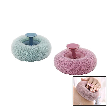 Duş Masaj Süngeri Renkli - Banyo Lifi Masaj Noktaları Göbekli Vantuz Saplı