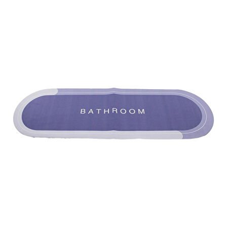 Oval   Düz Renkli  Su Emici - Sihirli  Banyo Paspası  Elastik  116 X 37.5cm
