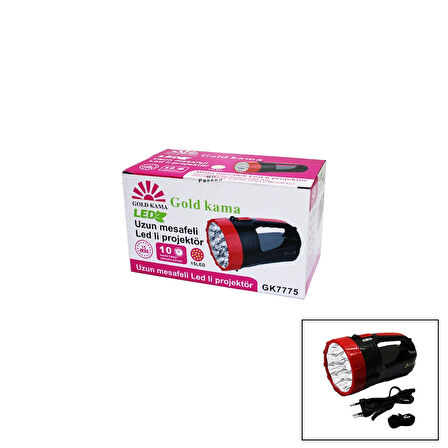 15 Led  Fiş Şarjlı El Feneri Rojektör Gk-7775