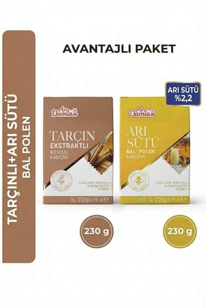 Arı Damlası 2'li Macun Setleri – Tarçınlı-Arı sütü-Bal-Polen İçerikli Macun