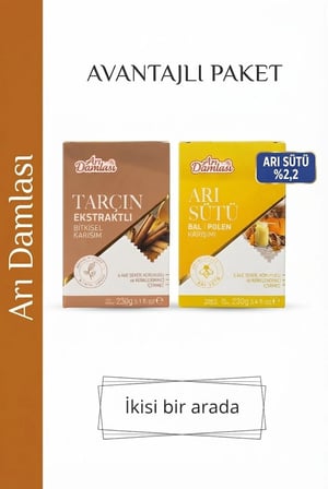 Arı Damlası 2'li Macun Setleri – Tarçınlı-Arı sütü-Bal-Polen İçerikli Macun