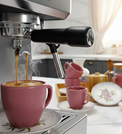 6 Kişilik Seramik 80ml Türk Kahve Fincan Seti Dijital Baskılı Bulaşık Makinasında Yıkanabilir