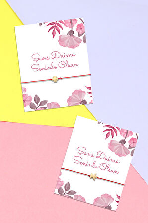 Şans Bilekliği & Saten Toka & Be Happy Çikolata Hediye Seti