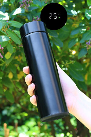 Siyah Dereceli Termos & Siyah Defter & Mat Siyah Tükenmez Kalem Hediye Seti