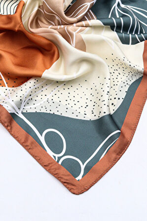 Yaprak Detaylı Fular & Kahverengi Kupa & Çubuk Tütsü Hediye Seti