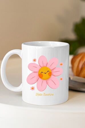 Papatya Defter & Beyaz Tükenmez Kalem & Kupa & Beyaz French Press & Pembe Bubble Mum Hediye Seti