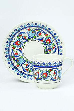 Beyaz Tükenmez Kalem & Geleneksel Motifli Fincan & Nazarlıklı Kadın Cüzdan Hediye Seti