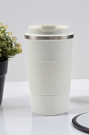 Papatya Defter & İnci Yıldız Anahtarlık & Toka & Beyaz Tükenmez Kalem & 500 Ml Termos Hediye Seti