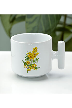 Sarı Defter & Bez El Çantası & T Kupa & Beyaz Touch Pen & Limonlu Bardak Mum Hediye Seti