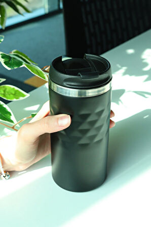 300 ML Siyah Kristal Çelik Termos
