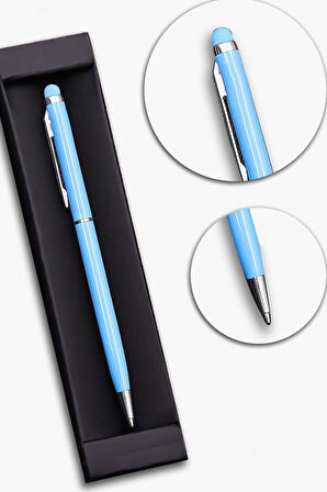 Mavi Touchpen & Godiva Çikolata & 2'li Teashop Bitki Çayı & Lacivert Çay Fincanı Hediye Seti