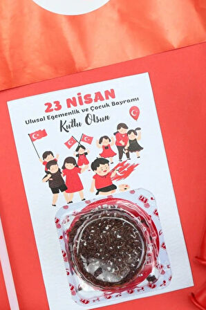 Türk Bayrağı & 12'li Kuru Boya & Eti Puf & 2'li Türk Bayraklı Balon 23 Nisan Hediye Seti