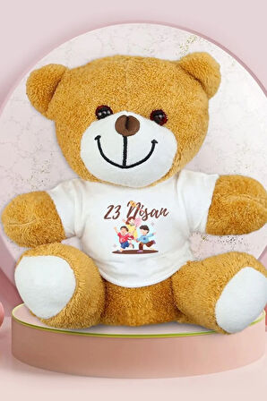 Peluş Ayıcık & Türk Bayrağı & 12'li Kuru Boya & Tadelle Sütlü Çikolata  23 Nisan Hediye Seti