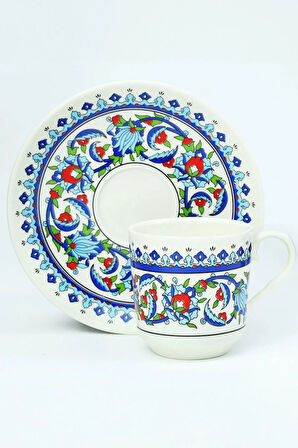 Geleneksel Motifli Türk Kahvesi Fincanı & Lavi Çikolata & Duvar Süsü & Türk Kahvesi Hediye Seti