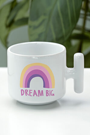 Mor Gökkuşağı Tasarım T Kupa & Gökkuşağı Anahtarlık Hediye Seti