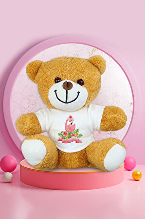 Flamingo Tasarımlı Peluş Ayıcık & Renkli Yıldız Çıtçıt Toka & Flamingo Kalemli Mini Not Defteri