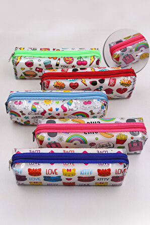 Baskılı T Kupa & Fosforlu Kalem & Desenli Şeffaf Kalemlik & Renkli Yıldız Çıtçıt Toka Hediye Seti