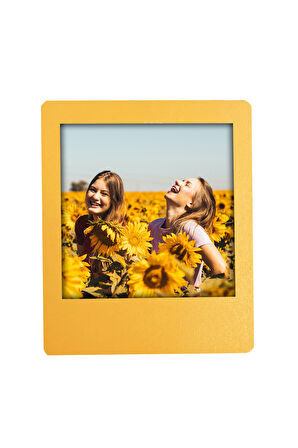 Turuncu Gül Kutusu & Gold Bardak Mum & Turuncu Instagram Çerçeve Hediye Seti