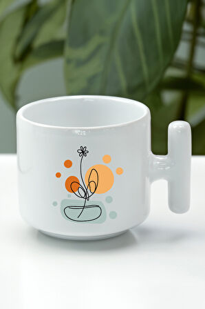 Turuncu Tasarım Defter & T Kupa & 2'li Teashop Bitki Çayı & Gökkuşağı Anahtarlık Hediye Seti