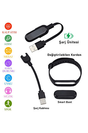 Yeni Nesil Akıllı Bileklik Smart Band M6 & Siyah Mat Kupa Hediye Seti