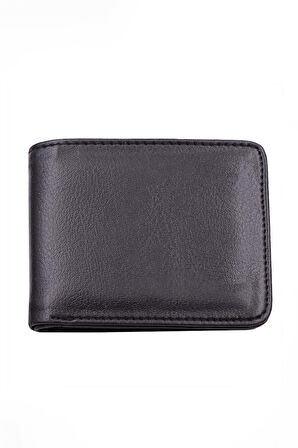 Siyah Erkek Suni Deri Cüzdan & Siyah Kartlık & Erkek Parfümü Hediye Seti