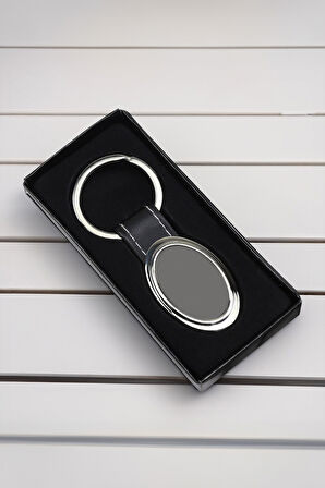 Siyah Erkek Suni Deri Cüzdan & Gümüş Renk Anahtarlık & Siyah Kartlık Hediye Seti