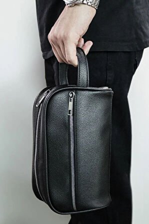 Babalar Gününe Özel Çelik Termos & Siyah Suni Deri Erkek El Çantası & Kalem Hediye Seti