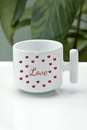 Tasarımlı Peluş Ayıcık & Kırmızı Çerçeve & T Kupa Hediye Seti