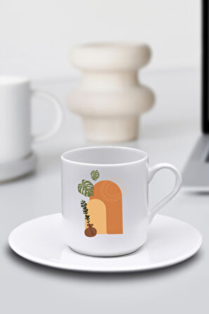 Tasarım Defter & Yeşil Touch Pen & Fincan & Tasarım Beyaz Metal Kutulu Mum