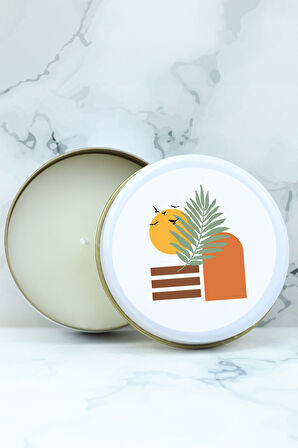 Tasarım Defter & Yeşil Touch Pen & Fincan & Tasarım Beyaz Metal Kutulu Mum