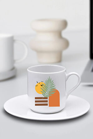 Tasarım Defter & Yeşil Touch Pen & Fincan & Tasarım Beyaz Metal Kutulu Mum & Çubuk Tütsü Hediye Seti