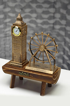 Siyah Defter & 380 ML Siyah Kaydırmaz Dereceli Termos & London Big Ben Biblo Hediye Seti