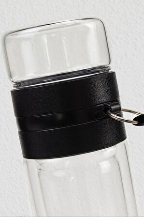 Borosilikat Çift Cidarlı 300 ml Dereceli Cam Matara