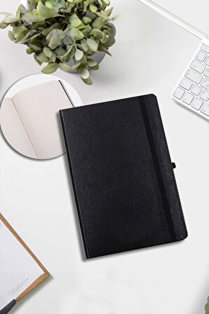 Siyah Defter & Siyah Tükenmez Kalem & Not Tutucu & Siyah Mat Kupa & Magnetik Kum Saati Hediye Seti