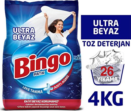 Bingo Avantajlı Paket  Bingo Matik 4 kg Ultra beyaz +  Bingo Fresh 2,5 lt Lavanta Çiçekleri + Bingo 