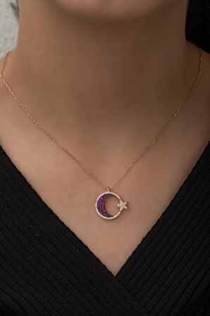 925 Ayar Gümüş Ayyıldız Kolye Kadın Gümüş Kolye