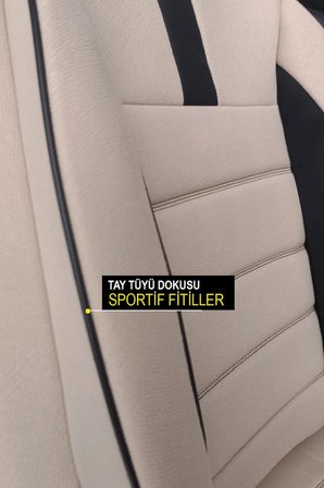 Volvo Xc60 I (2013 Facelift) 2.0 T5 (245 Hp) 2016 CARBON Serisi UYUMLU TAY TÜYÜ OTO KOLTUK KILIFI BEJ