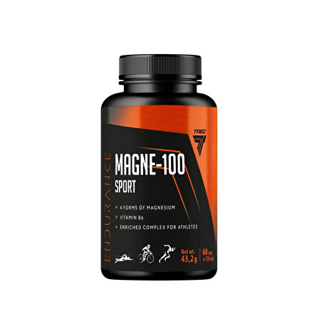 TREC MAGNE-100 Magnesium(Magnezyum+B6 Vitamin) SPORT 60 CAPS