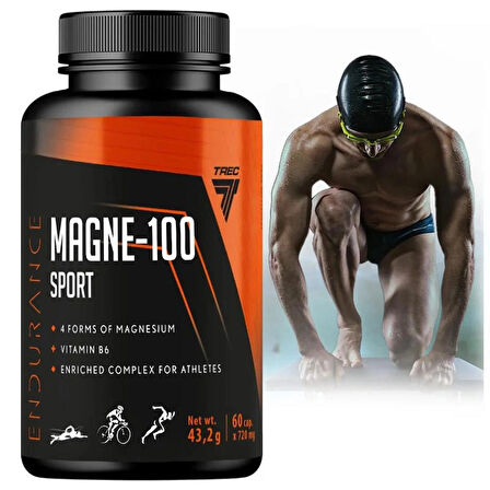 TREC MAGNE-100 Magnesium(Magnezyum+B6 Vitamin) SPORT 60 CAPS