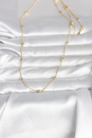 CM 14K Renk Damla Topçuk Model Zincirli 60 cm Kadın Kolye