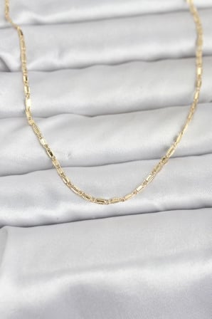 CM 14K Renk Lazerli Zincir Model 60 cm Kadın Kolye