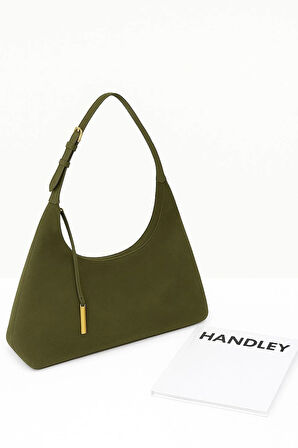 Lüks Süet Tokalı Şık Omuz Çantası