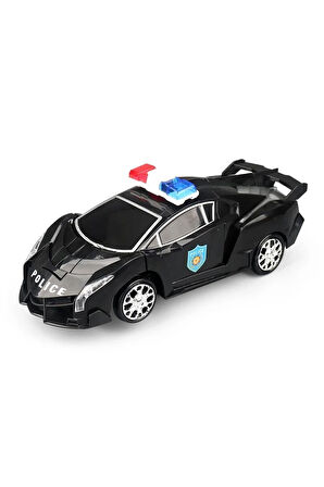 Polis Transformers Arabası Işıklı Sesli Kendinden Robota Dönüşebilen Çarp Dön Araba 25 cm