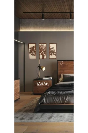 3 Parça Ağaç Tablo Lazer Kesim Dekoratif Tablo 42x62 Krem Ceviz