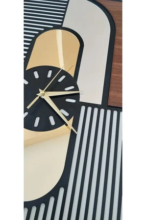 Pisatto 41x58 Dekoratif Asimetrik Tablo Lazer Duvar Saati