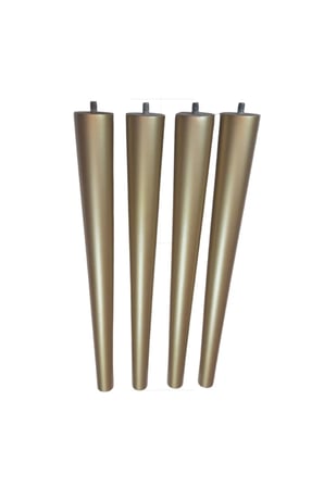 Üstten Vidalı Gürgen Ahşap Gold Renk 42 Cm 4 Adet Sandalye Sehpa Ayağı