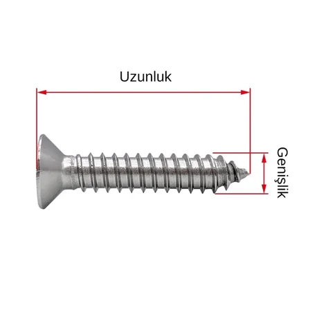 3.9X22mm YHB Sac Vidası – DIN7982 10 Adet